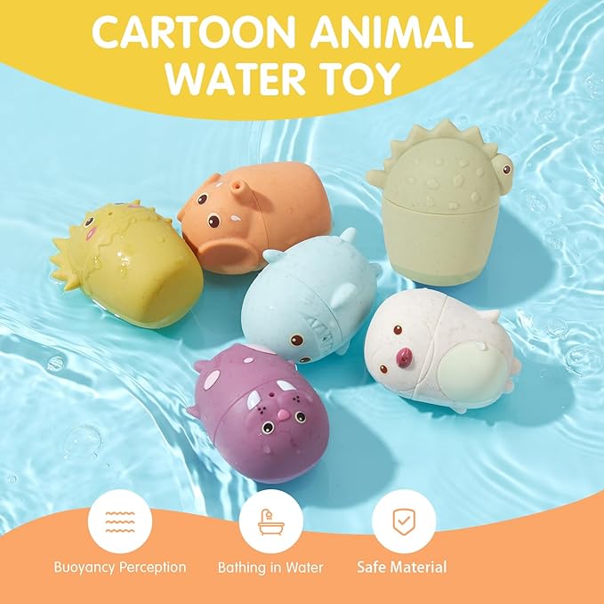 Baby Bath Toys | 11PCS Mold-Free Stacking Boats & Animal Squirters | Sensory Bathtub Toys for Babies 6-12M & Toddlers 1-3Y | Water Table Pool Toys Educational Gift