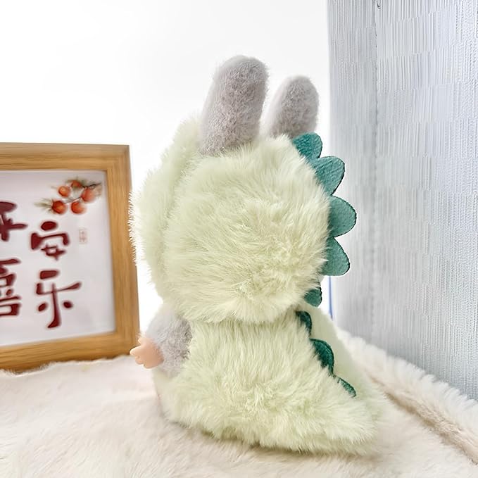 Designer Clothes for Dolls Accessories15cm /17cm Doll Clothing Set Replacement Pink Outfit 5Pcs Set (Green Dinosaur Style)