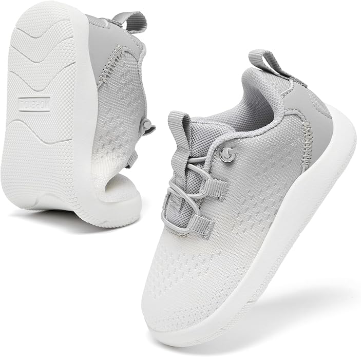 MORENDL Wide Toddler Shoes Baby Walking Shoes Girls Boys Zero Drop Minimalist Sneakers Slip On Tennis Shoe Breathable Naturally Flexible