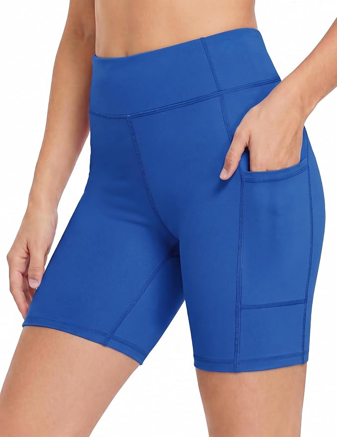 Zaclotre Girls Bike Shorts with Pockets Kids 5" High Waisted Yoga Workout Athletic Running Volleyball Spandex Shorts