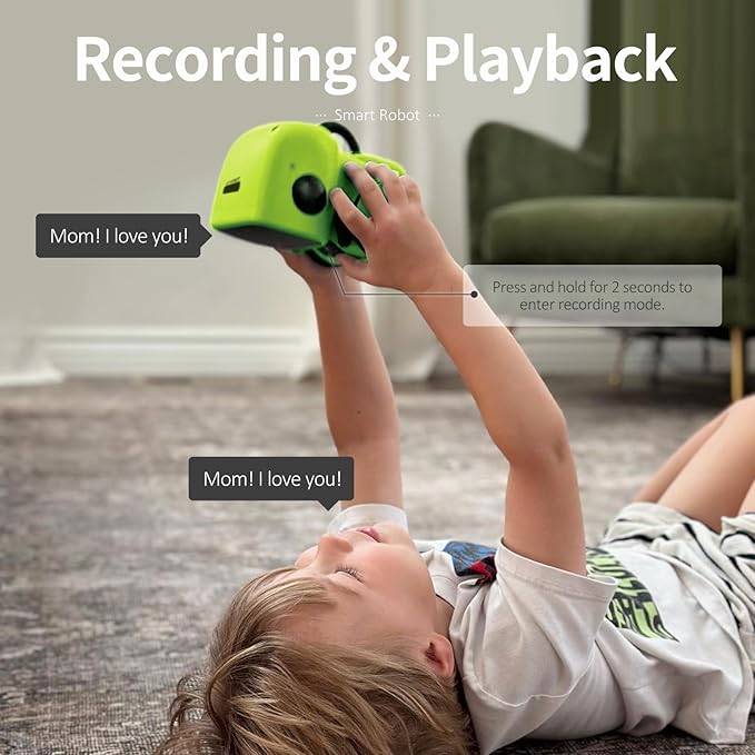 GILOBABY Kids Robot Toys, Smart Talking Robot with Voice Control Touch Sensor, Dancing, Singing, Recording, Repeat, Gift for Boys Age 3+ Years (Green)