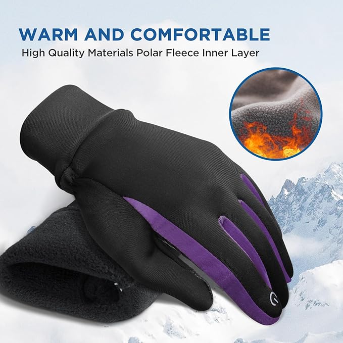 SIMARI Kids Winter Gloves Touchscreen Warm Thermal Water-Resistant for Boy Girl Running Cycling Snow Skiing in Cold Weather