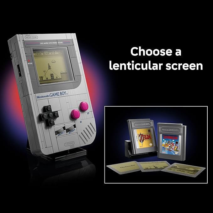 LEGO Super Mario Game Boy - Retro Building Sets for Adults, Ages 18+ - Collectible Model with Game Paks and Display Stand - Birthday Gifts for Men & Women - 72046