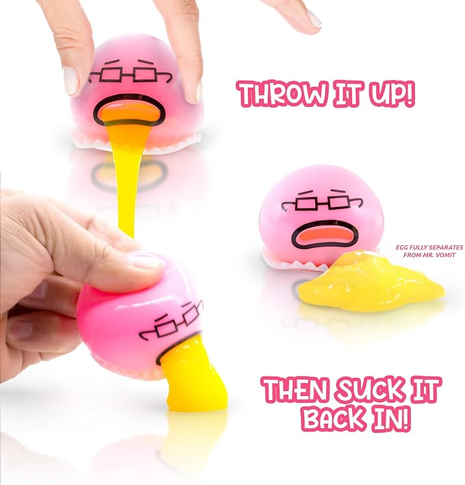 Windy City Novelties - 12 Pack - The Original Mr. Vomit Puking Egg Slime Stress Balls