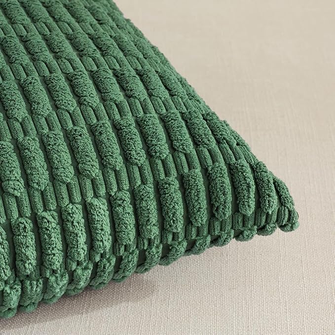 Fancy Homi 4 Packs Decorative Throw Pillow Covers for Living Room Couch Bed, Modern Farmhouse Boho Home Décor Accent Cushion Case, 18" x 18", Green