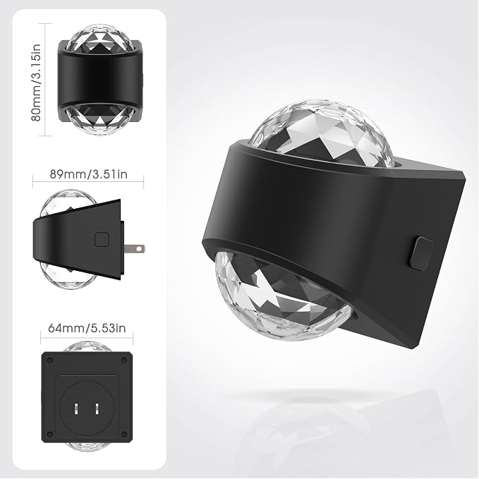 Night Lights Plug into Wall, Star Projector for Bedroom [2 Pack] | Night Light Projector for Kids, 9-Color RGB Galaxy Nightlight with Dusk to Dawn for Bathroom, Home Gaming Room Decor Gifts