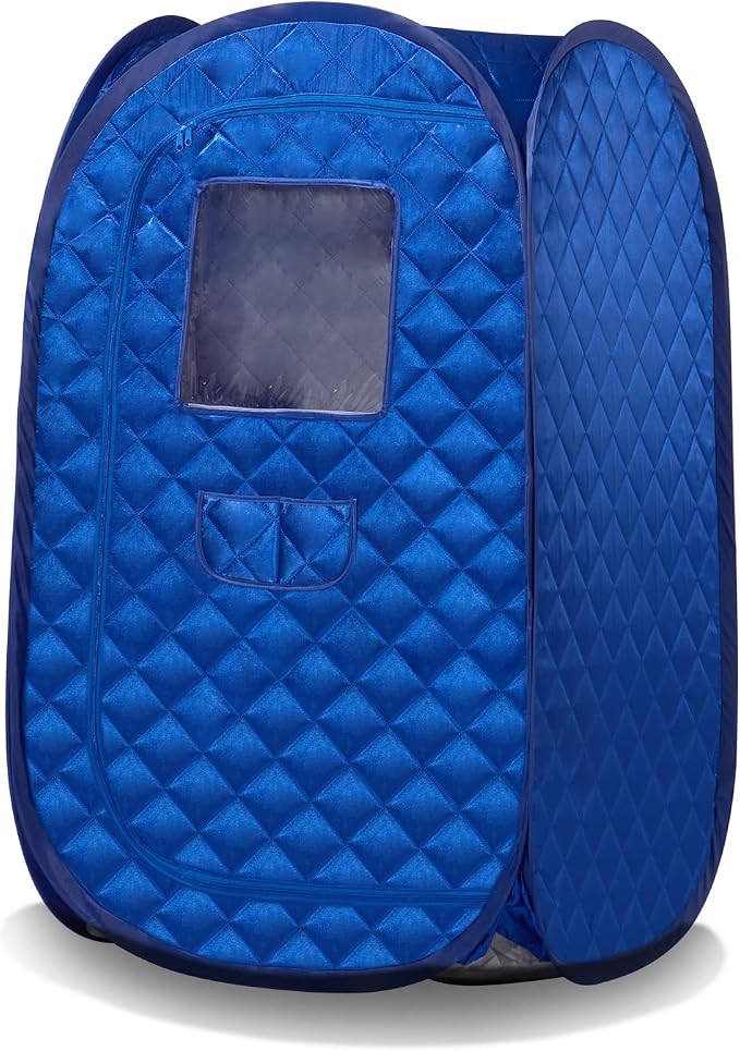 Portable Sauna Tent, Foldable One Person Full Body Spa for Detox Therapy Without Steamer- Blue