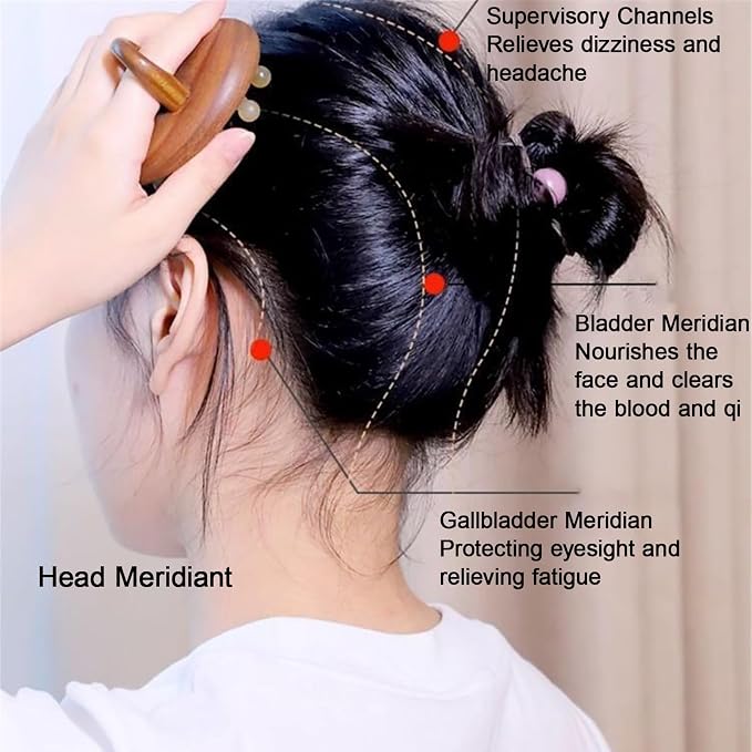 Multifunctional Wood Therapy Massage Tools Meridian Pressure Brush & Cellulite Brush for Scalp Stimulation Body Shaping & Muscle Recovery(13 Nails-Handle-Set)