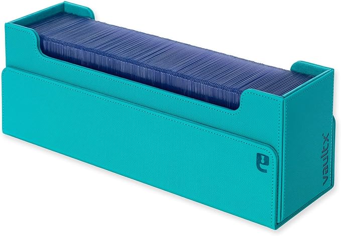 Vault X Card Storage Box, Exo-Tec Material, Detachable Magnetic Lid, with Dividers & Foam Fillers, for Trading Cards (Teal)