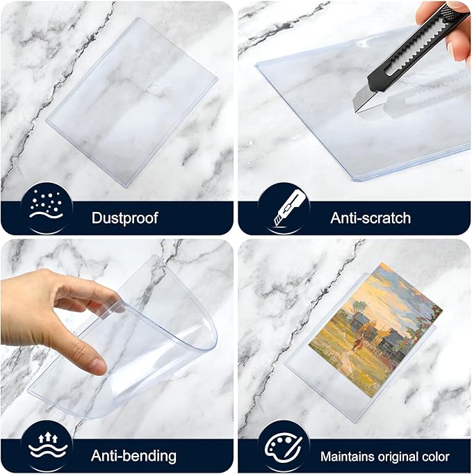 30 Pack Rigid Print Protectors 5" x 7" Clear Photo Protectors Hard Plastic Photo Sleeves Top Loading Card Plastic Sleeves