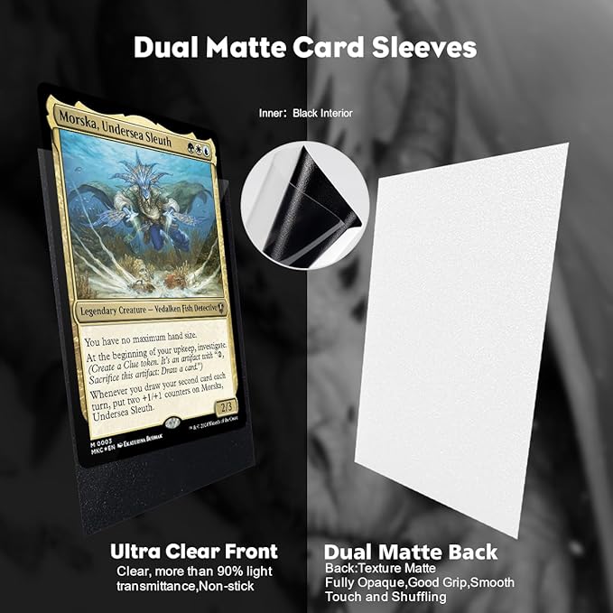 Snow White Dual Matte Card Sleeves, Katomula Card Sleeves for MTG, Standard Card Sleeve for PKM, Flesh & Blood