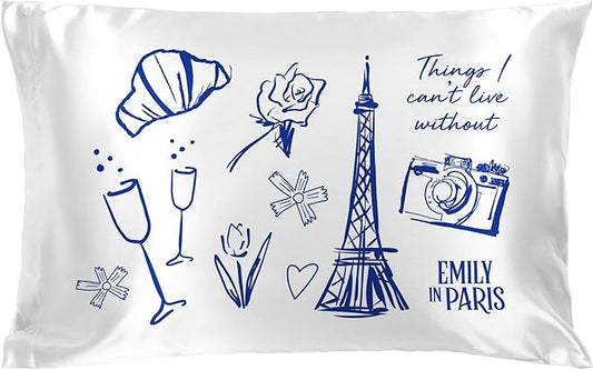 Jay Franco Kids Satin Pillowcase – Pillow Cover ONLY – 20 x 30 Inch Standard Size Super Soft & Comfort Bedding, Official Licensed Product, Multi - Emily in Paris