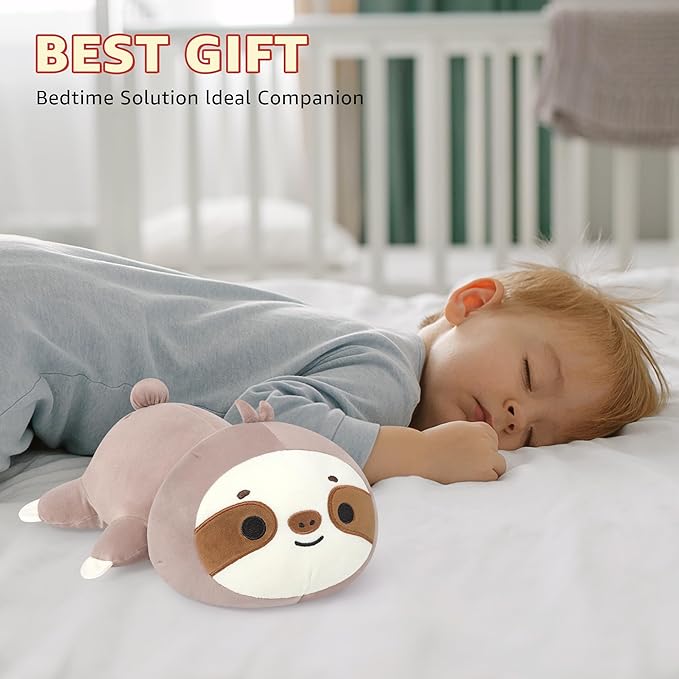 Onsoyours Original Weighted Sloth Plush, Cute Hugging Sloth Weighted Stuffed Animal, Soft Collectible Plushies Pillow Toy Gift for Kids & Adults (9.8" 1.0Lbs)