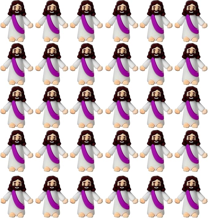 Mini Jesus Figures, Set of 30pcs Action Figures Little Jesus Figures, Tiny Jesus Figures to Hide and Seek Religious Gifts for Easter Egg Stuffers