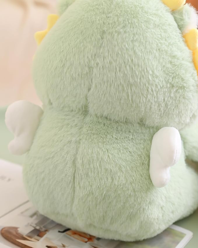 MUPI Cute Dragon Plush Toy Kawaii Stuffed Animals Soft Dinosaur Plush Pillows for Girls Boys Kids Adults, Beige (11 Inch)