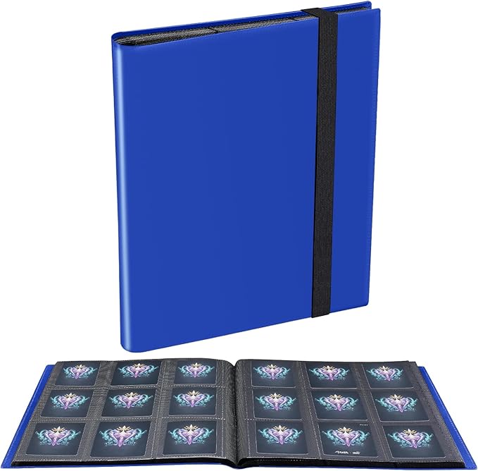 Card Binder, Upgraded 9 Pockets Trading Card Collection Binder for Cards, 360 Card Book Holder Album for Yugioh, MTG, TCG, Magic, Sports Cards - Blue