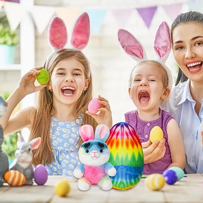 Easter Bunny Egg Toy with Zipper – Easter Bunny Egg Plush Pillow Decoration – Soft and Cuddly for Boys and Girls Plush Toy