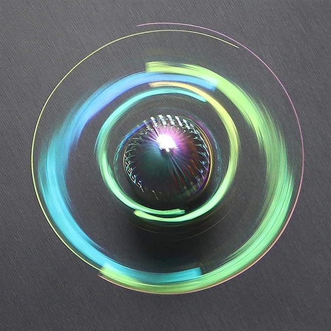 Rainbow Fidget Sphere Spinner Metal for Kids Adults, EDC Desk Toy Wings Finger Hand Spinner Spinning Toys Christmas Birthday Gifts for Boys Girls Stress Relief Anti-Anxiety Novelty Prize