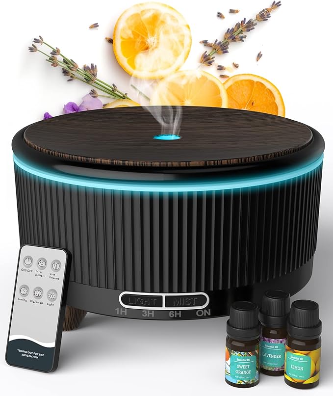 Essential Oil Diffuser for Home, Diffusers for Essential Oils Large Room, 500ml Aromatherapy Diffuser, 7 Colors Changed