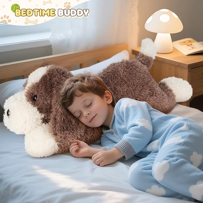 Giant Brown Dog Stuffed Animal 30", Jumbo Soft Giant Stuffed Animal, Big Dog Plush Toys for Stress Relief & Sleep Aid, Huge Cuddly Cute Plushies Golden Retriever Gifts for Kids Adults