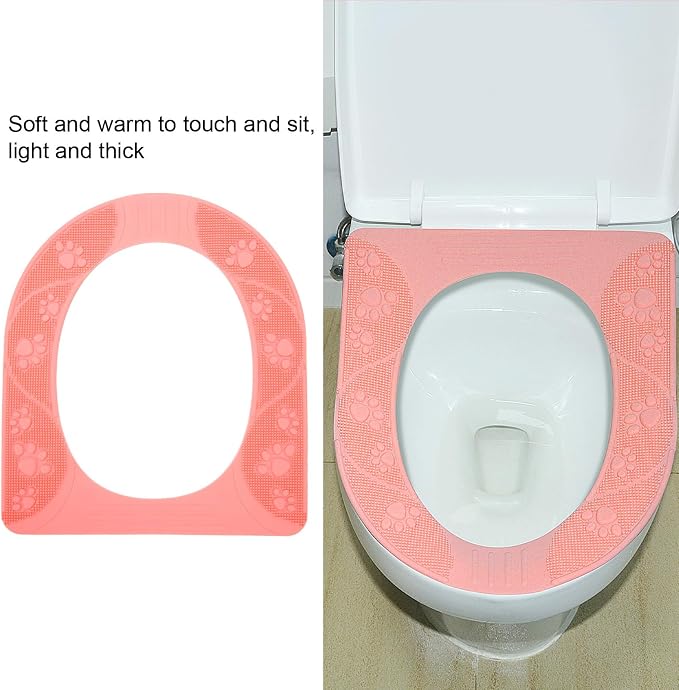 Reusable Toilet Seat Cover Universal Washable Silicone Non Slip Pad for Home and Travel Potty Toddler Covers Foldable Portable Camping Summer Training Toddlers Bags Stool Chairs