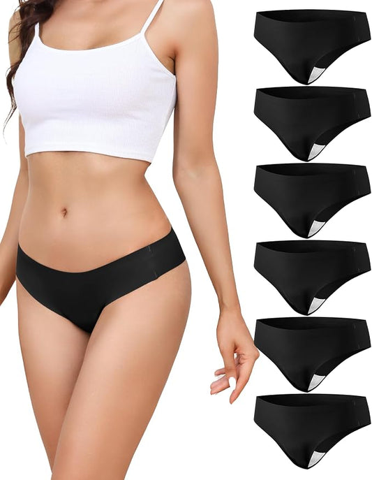 LEVAO Seamless Thongs for Women Invisible Toe Thong No Show Camel Proof Underwear Thong Panty Liners Workout G-Strings