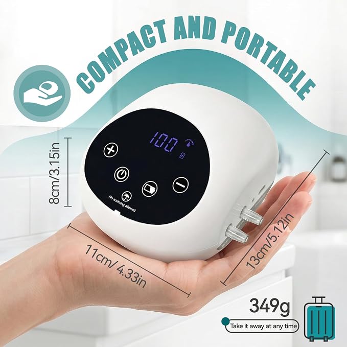 Electric Enema Kit for Colon Cleanse, Adjustable Water Pressure 1-100 Levels with LCD Display, Portable & Rechargeable, External Water Supply, Includes Multiple Nozzles, Design for Women and men'Use.