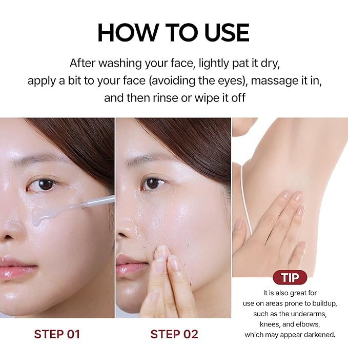 Dr.Melaxin Peel Shot Glow Black Rice Peeling Ampoule 80ml, Dead Skin Gentle Exfoliating Ampoule with Rice Water Extract, AHA BHA, Niacinamide, Daily Skin Texture Care, All Skin Types, Korean Skincare