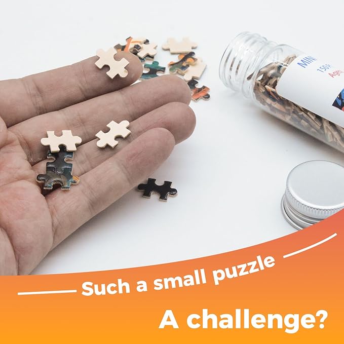 150 Pieces Mini Jigsaw Puzzles for Adults & Kids,6 x 4 Inches,Mini Puzzles,Travel Puzzle,Small Puzzles Challenging Difficult Puzzle,3 Pack Colorful Animals