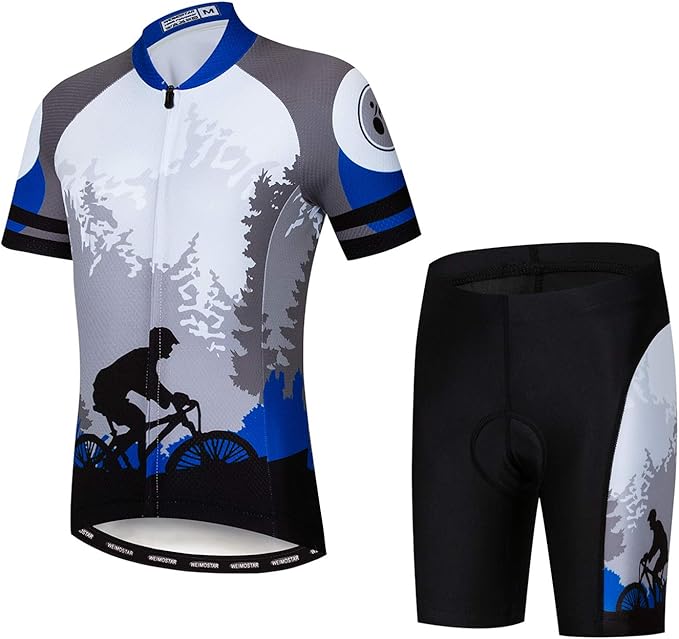 Hotlion Kids Cycling Jersey Set Short Sleeve Boys Mountain Bike Shirt Girls Cartoon Bicycle Tops Childs for Riding Biking