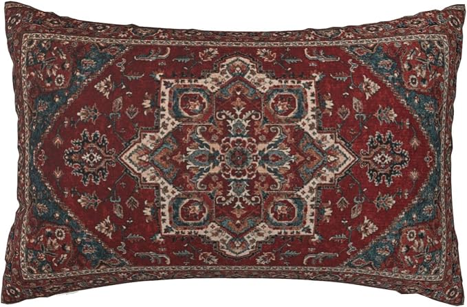 Red Persian Carpet - Persian Vintage Antique Carpet Pillow Covers Decorative Lumbar Throw Pillowcase 12x20 Inch Couch Cushion Cover For Home Decor Living Room Bedroom College Dorm Bed Car Sofa