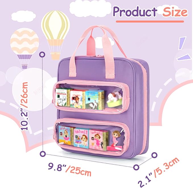 GRAOSO Carrying Case Compatible with Little Tikes Story Dream Machine Books, Hold Up to 8 Characters and 24 Books, Toy Storage Bag for Storybook, Character Collection