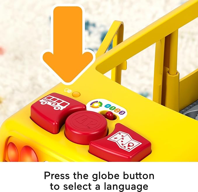 Fisher-Price Little People Toddler Learning Toy, Big Yellow School Bus Pull-Along Vehicle & 4 Figures for Kids Ages 1+ Years, Multilanguage Version