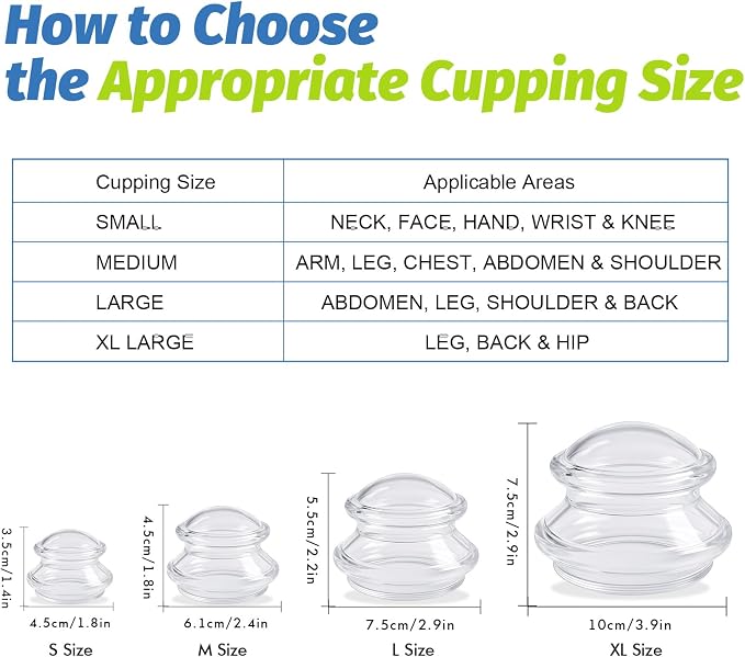 ELERA Silicone Cupping Therapy L Size Sets, Professionally Chinese Massage Cups Tools, Silicone Cup for Joint Pain Relief, Massage Body (L*2 Cups)