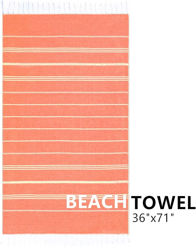 Aegero 2 Packs Turkish Beach Towel, 36"x71" Quick Dry Sand Free Oversized Bath Pool Swim Towel, Lightweight Travel Turkish Towels Vacation Essentials