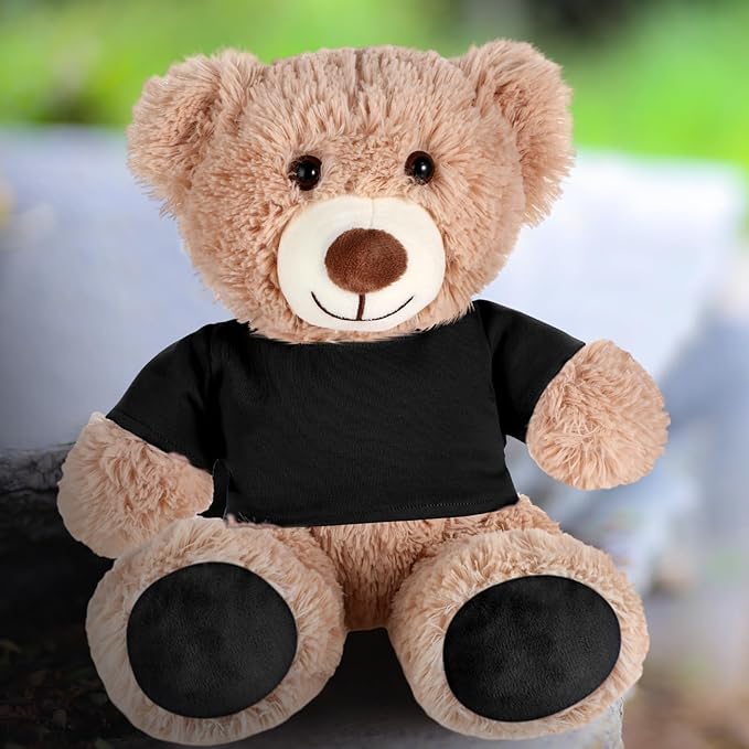 Bear Tee Shirt Fit 14-18inch Bear Clothes Stuffed Animal Clothes Shirt Basic Stuffed Bears Dolls Shirt, Black