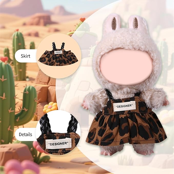 Coolcandy 17cm Doll Clothes, Fashionable Dolls Outfit with Accessories Suit, Stylish Adorable Dolls Clothes Set, Soft Fabric, Detailed Stitching(Doll Not Included)