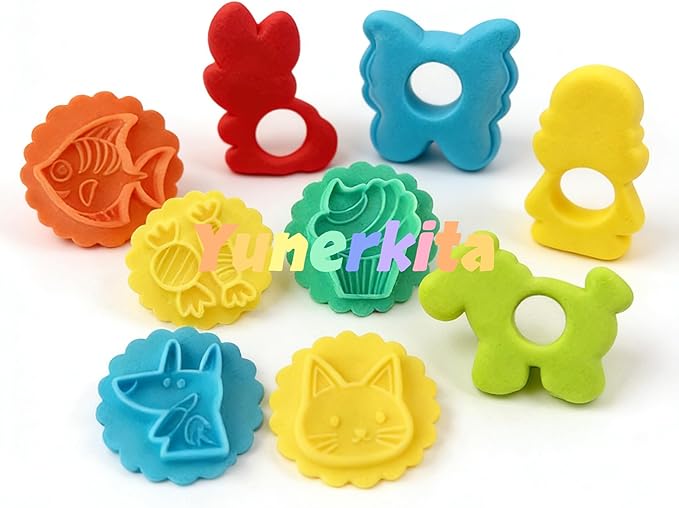 Play Dough Tools Set, Kids Clay Molds Kit with Animal Letters Numbers Cutters Rollers Storage Box, Non-Toxic ASTM F963 Certified, Toys for Toddlers Boys Girls Ages 3-8