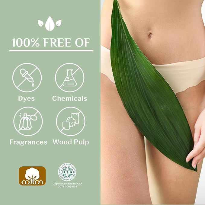 Organyc 100% Certified Organic Cotton Inside and Out 2 in 1 Panty Liners for Women Fits Thong or Regular Underwear, Light Flow, 20 Count, 6 Packs (6)