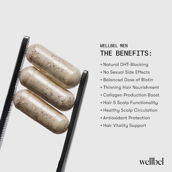 WELLBEL Men Clean Supplement for Hair, Skin, and Nails, Vegan, Gluten Free and Non GMO 90 Count - 3 Pack