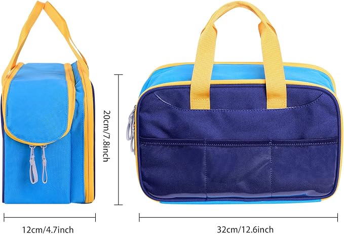 Carrying Case for Little Tikes Story Dream Machine Starter Set, Storage Bag for Story Books & Character Collection, with Handle Strap (Blue)