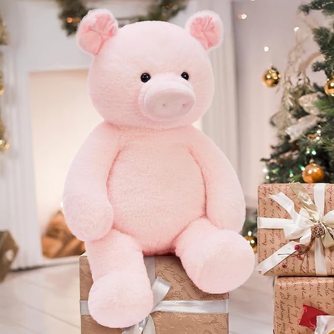 MaoGoLan 24 inch Large Pig Stuffed Animal Plush Pig Pink Stuffed Piggy Toy for Girls, Cute Piglet Plush Farm Animals Party Decorations Kids Christmas Valentine's Day Gifts