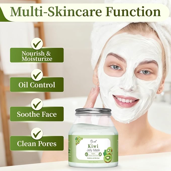 Powder Jelly Mask for Facials Professional, Peel Off Facial Mask for Hydrating & Moisturizing, Hydrojelly Mask for Women Men Skin Care, Home DIY Spa Use for All Skin with Kiwi