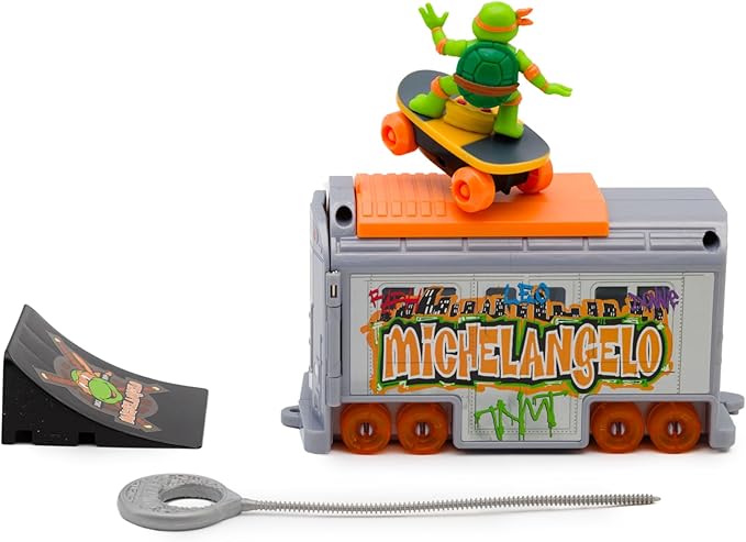 Teenage Mutant Ninja Turtles 5" Switch Kick Subway Launcher Michelangelo Ages 3+ Shredding Action Figure