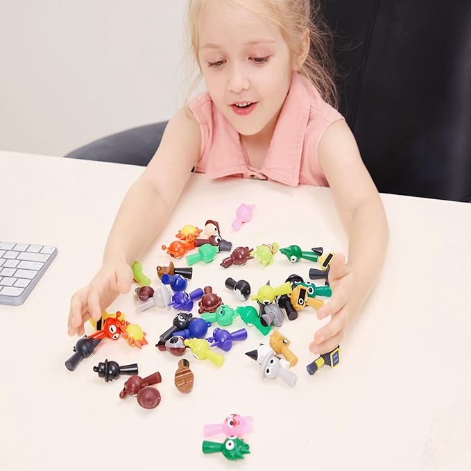 JDF® Sprunky Mystery Animal Action Figures Set – 24PCS Colorful Collectible Toys for Kids & Adults, Fun Mystery Box Gift for Party Favors, Classroom Rewards, Desk Decor