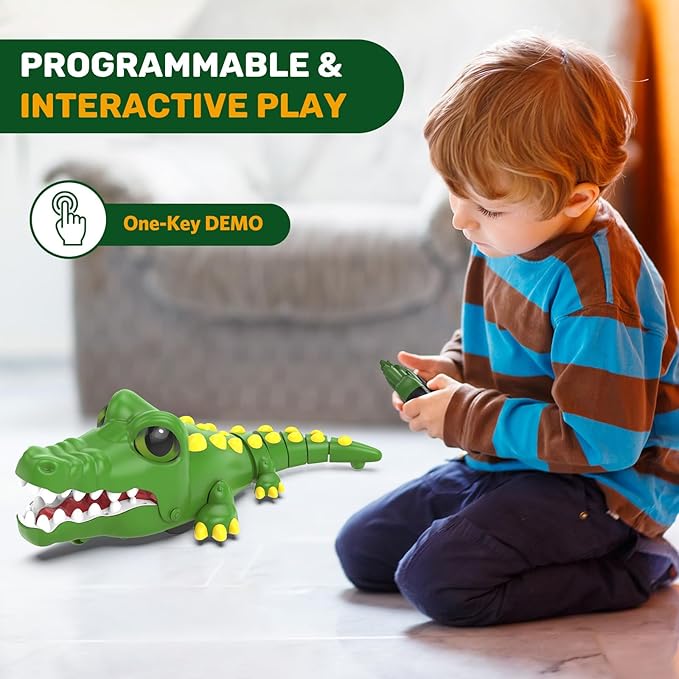 Remote Control Crocodile Toy Car, [2025 NEW] Rechargeable 2.4GHz RC Alligator Robot with Realistic Biting Action, 3-in-1 Prank Game & Interactive Car - Fun Birthday Gift for Boys & Girls Ages 3-10