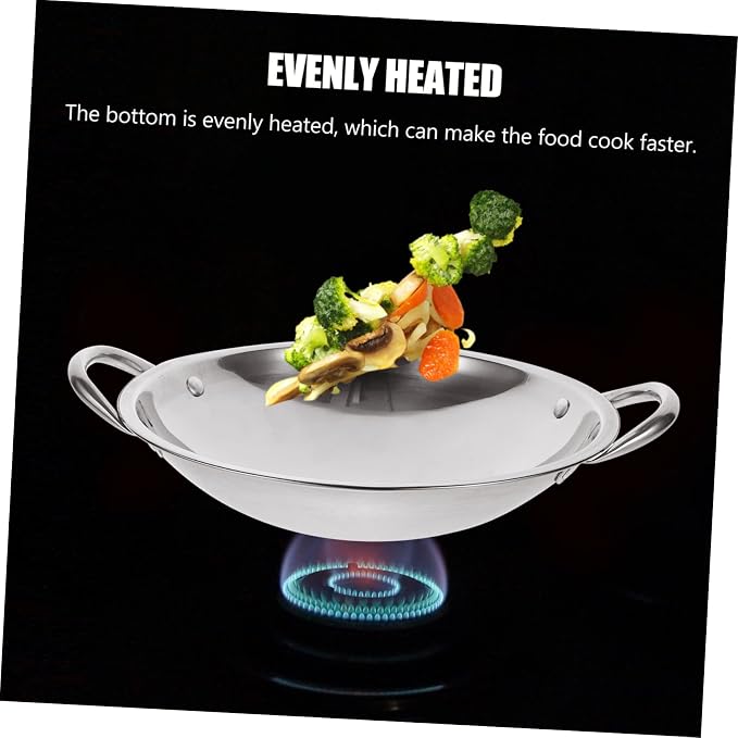 Zerodeko Rapid Heating Hot Pot Round Bottom Pots for Cooking Double Handle Easy to Clean