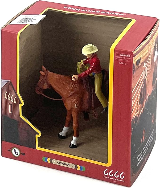Big Country Toys Cowboy Figurine – Hand-Painted 1:20 Scale Ranch & Rodeo Collectible (6666 Ranch Cowboy and Quarter Horse)