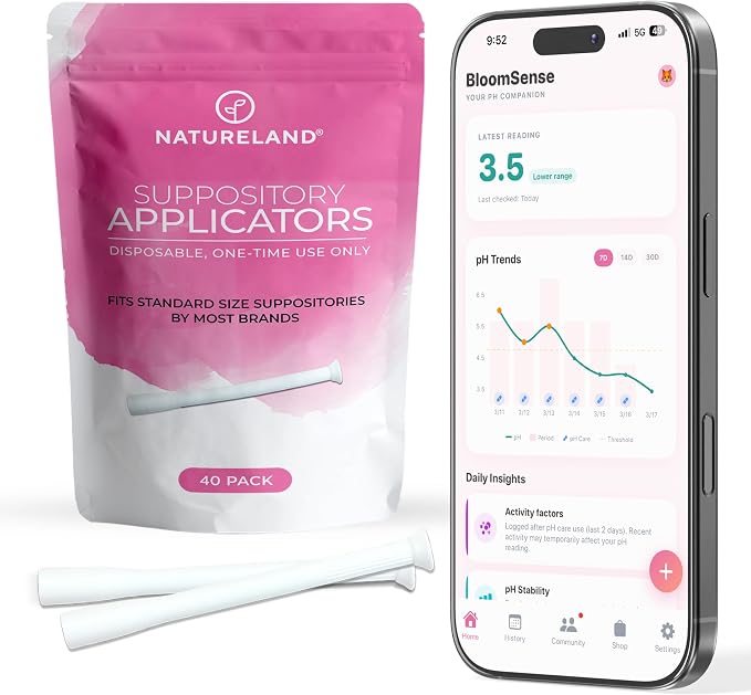 Natureland Personal Suppository Applicators for Women, Individually Wrapped Disposable Applicators with Silky Smooth Comfort Tip, Daily Intimate Care Tool (Large tip applicators, 40 Count (Pack of 1)) | Silky smooth comfort tip for clean gentle inserti...