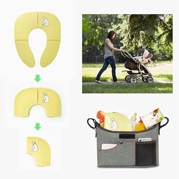 KIMISS Travel Potty for Toddler Portable Slip Suction Cup Toilet Training Folding Potty Blue RFoldable Cov Carry Our Portable You of for a Easily with Durability Experience (Yellow)
